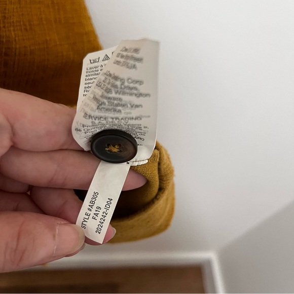 MADEWELL Blogger Fav Texture & Thread Puff-Sleeve Dress Mustard Yellow Size M - Picture 8 of 11